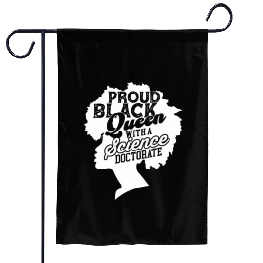 Black Queen With Science Doctorate Phd Garden Flags