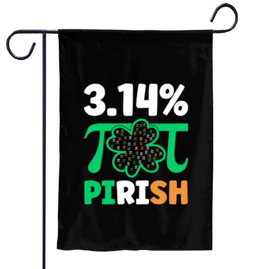 3.14% PIrish Funny St. Patricks Math Geek Pi Day Garden Flags