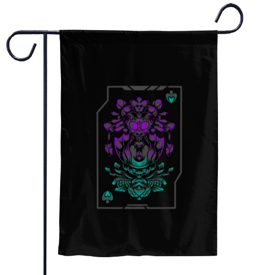 Alien art Ace of Spades Garden Flags
