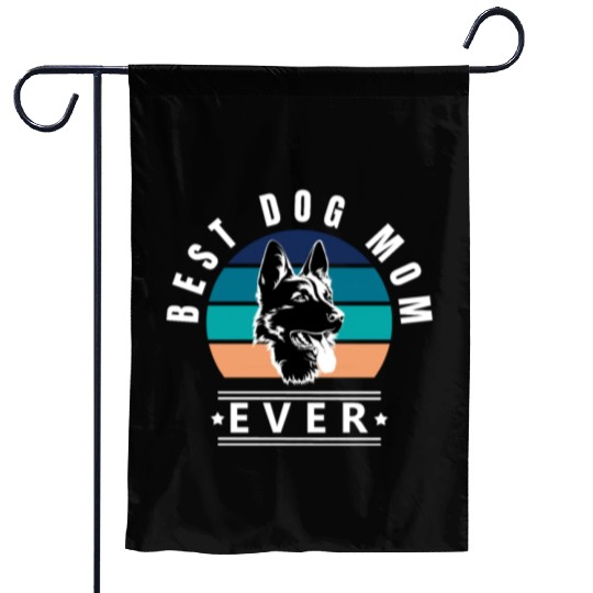 Best dog mom ever retro vintage sunset w Garden Flags