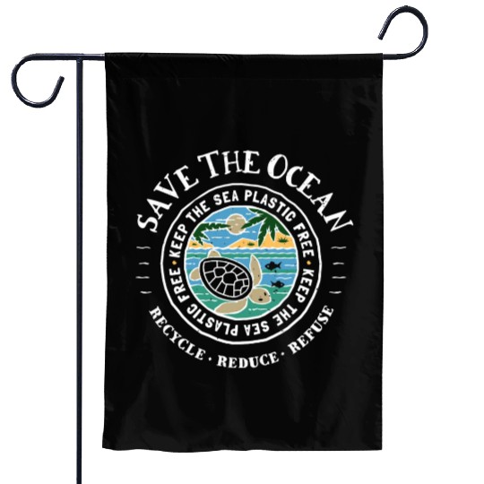 Save The Ocean Keep The Sea Plastic Free Turtle Garden Flags