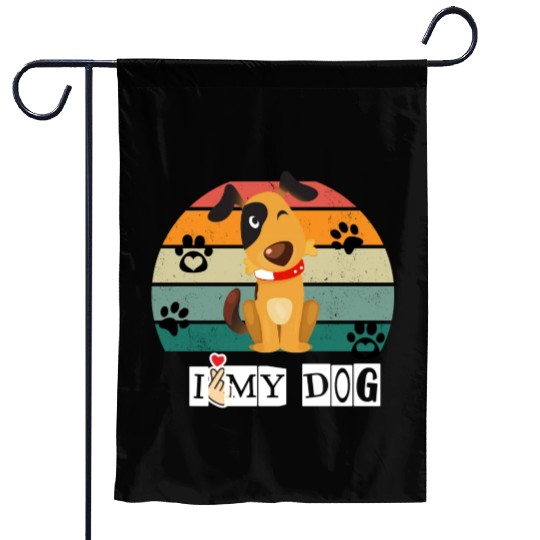 I Love My Dog Garden Flags