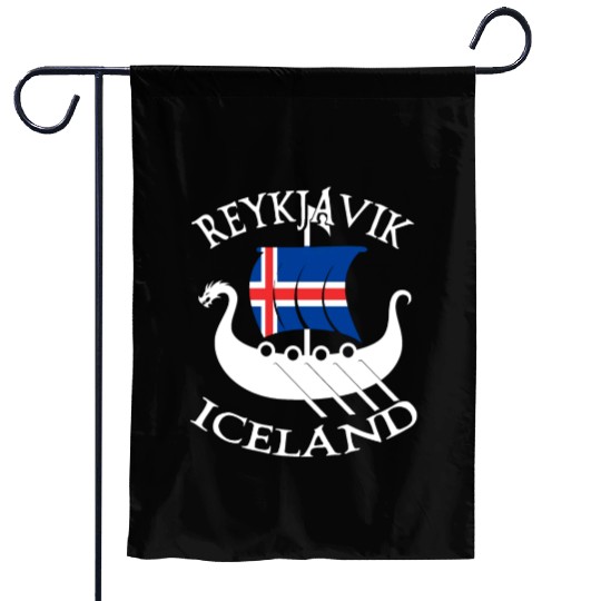 Reykjavik Iceland Dragon Boat Vikings Garden Flags