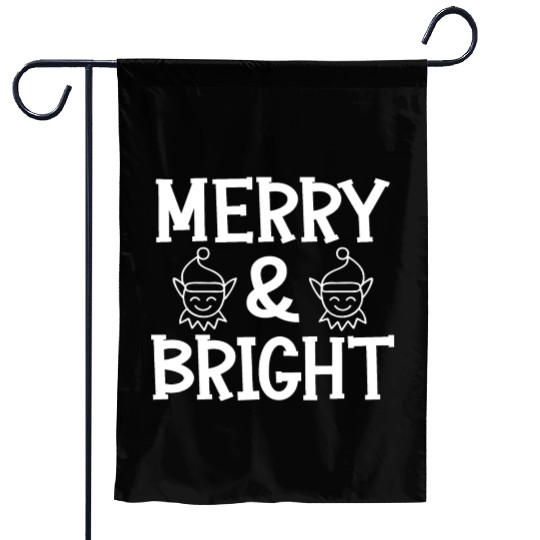 Merry and bright Christmas holiday festive seasons Garden Flags