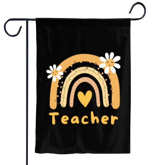 Cute Yellow Floral Teacher Garden Flags