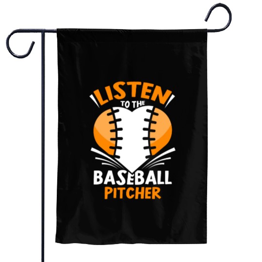Listen To The Baseball Pitcher Player Hobby Garden Flags