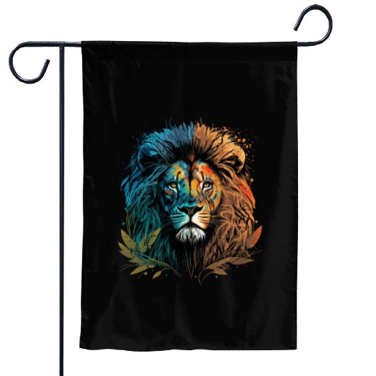 Two Face Lion Garden Flags