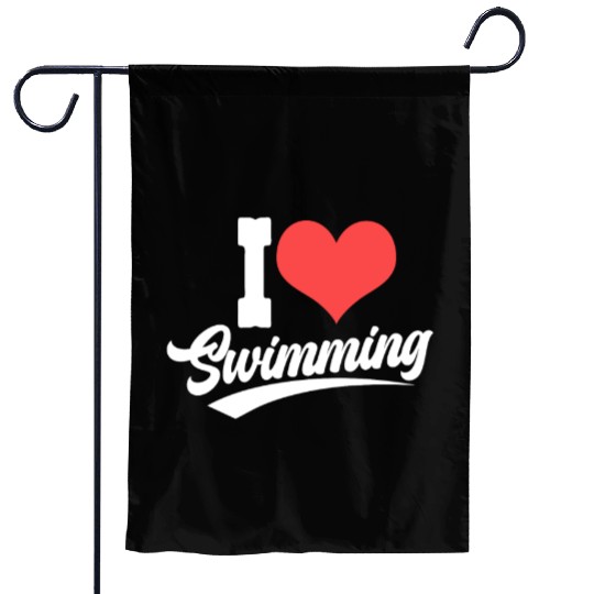 I Love Swimming Swimmer Swim Garden Flags