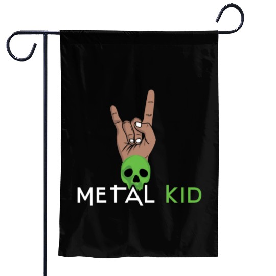 Rock Sign Rock Hand Metal Kid Music Lover Skeleton Garden Flags