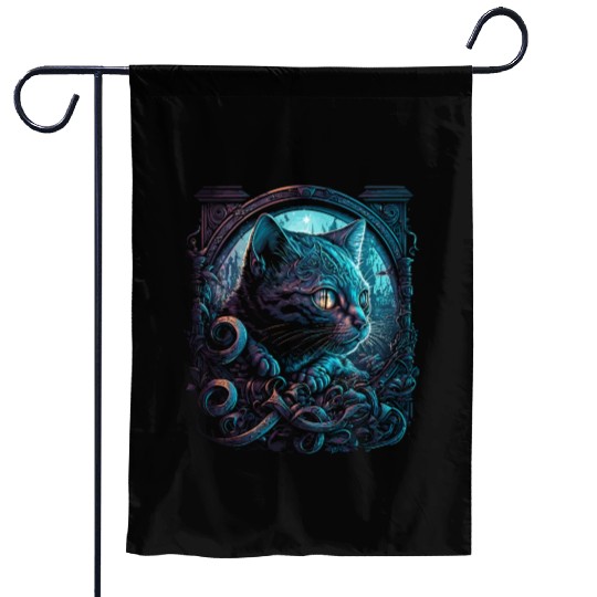 Midnight Kitty Garden Flags