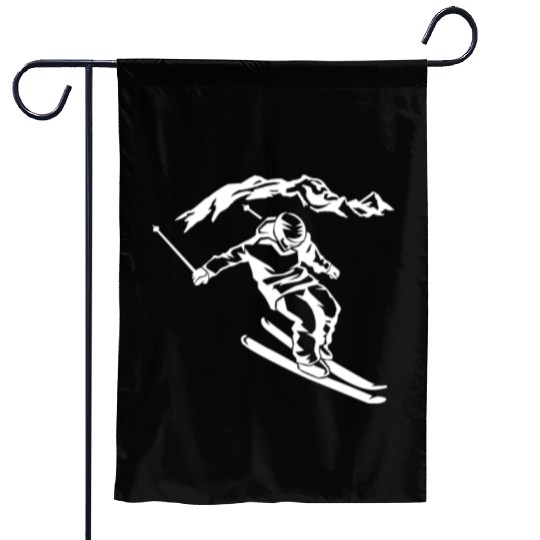 Skiers in the mountains - Ski - Winter sports Garden Flags