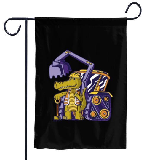 Construction worker alligator Construction worker Garden Flags