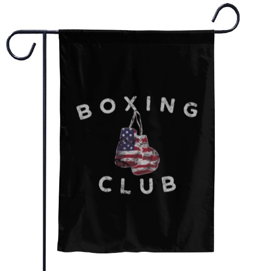 Boxing Club Vintage Us Flag Boxing Gloves Garden Flags