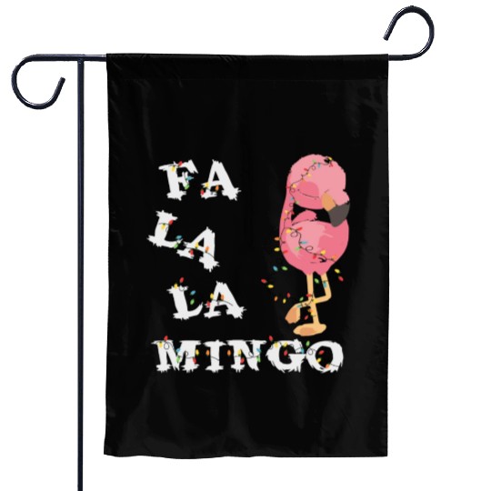 Fa La La Flamingo Family Christmas Garden Flags