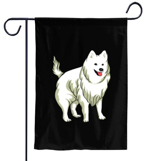 Samoyed Cute White Dog Owners Pet Lover Gift Ideas Garden Flags