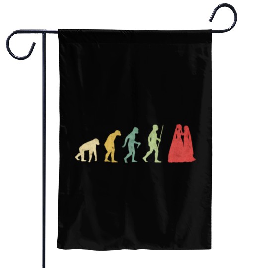 Lesbian Couple Romantic Wedding Wife Evolution Garden Flags