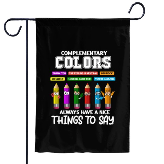 Complementary Colors Pun Artist Art Teacher Garden Flags