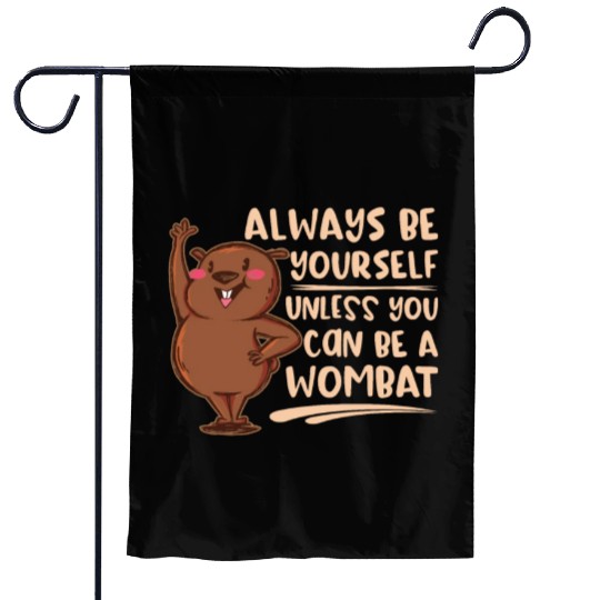 Native Australian Animal Lovers Cute Wombat Garden Flags