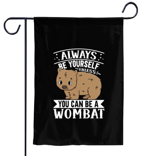 Native Australian Animal Lovers Cute Wombat Garden Flags