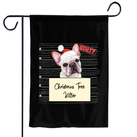 French Bulldog christmas funny prison Garden Flags