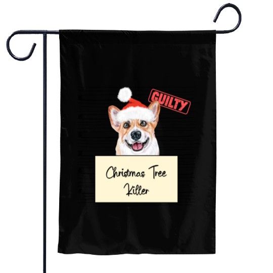 Corgi christmas funny prison Garden Flags