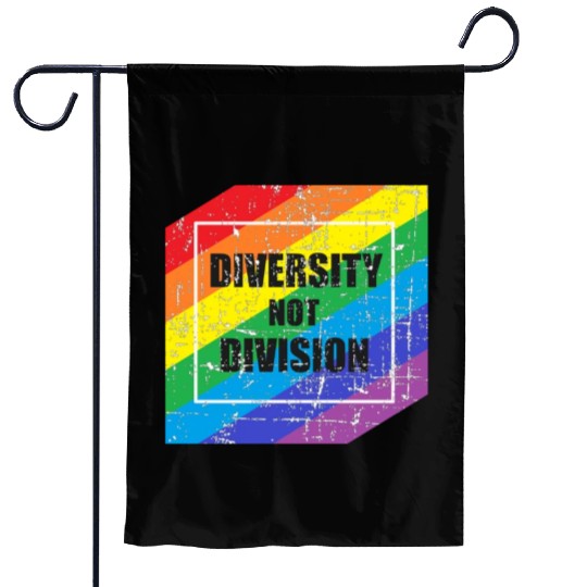 Diversity not Division Peace Love Inclusionn Human Garden Flags