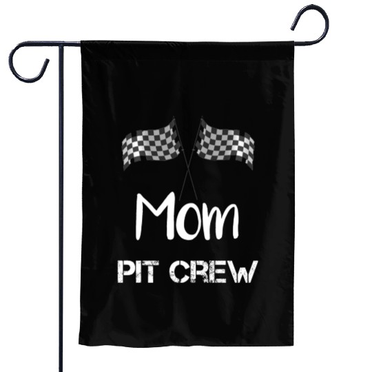 Mom Pit Crew Garden Flags