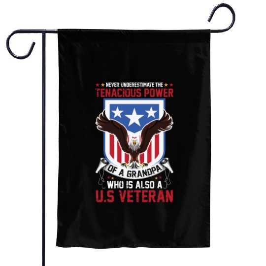 USA Flag Grandpa US Veteran Dad Gift Ideas Garden Flags