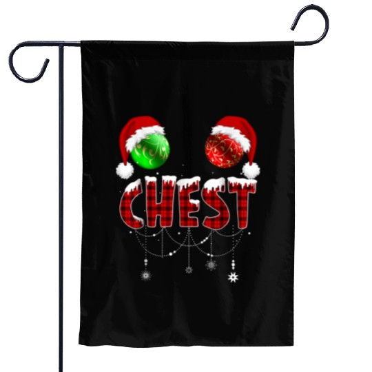 Chest Nuts Christmas Funny Matching Couple Garden Flags