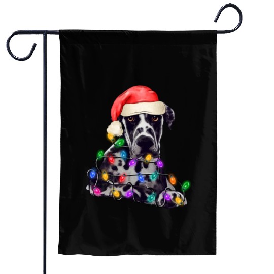 Great Dane Dog Christmas Tree Lights Garden Flags