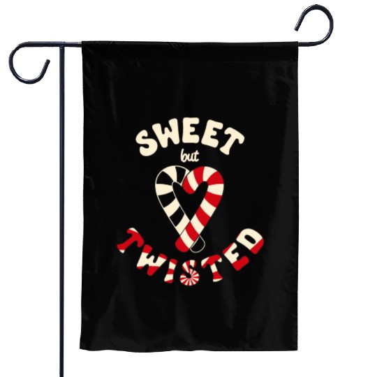 Sweet but twisted candy canes pun Garden Flags