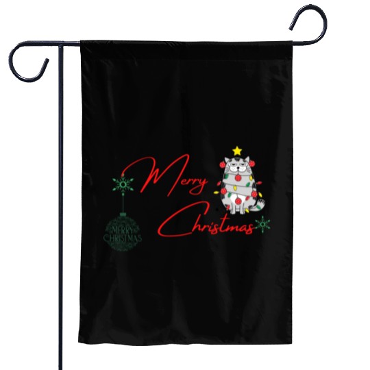 Merry Christmas furry Cats in the game edition Garden Flags