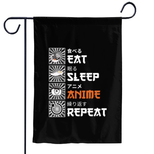 Eat, Sleep, Anime, Repeat - Gift For Christmas Day Garden Flags