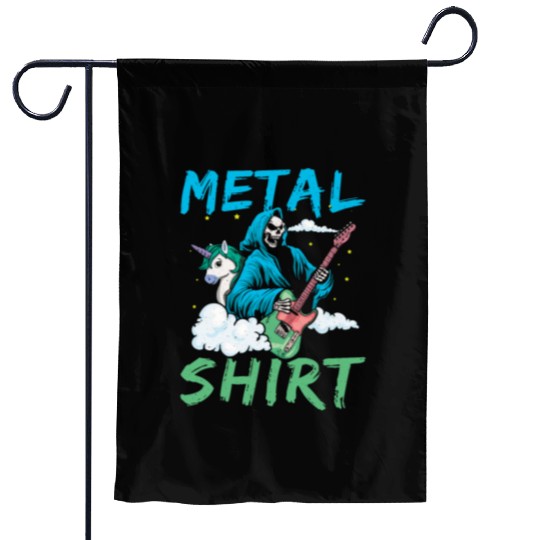 Grim Bone Unicorn Guitar Metal Music Heavy Garden Flags