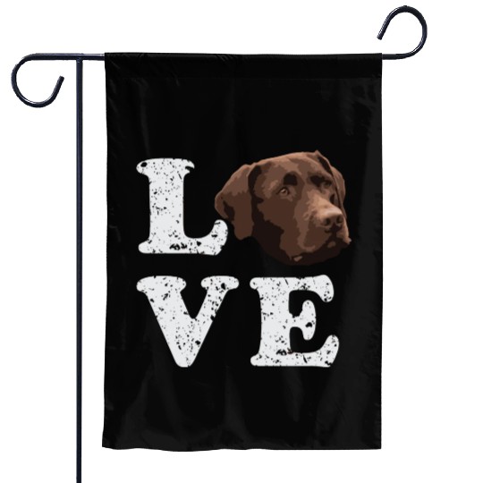 I Love My Chocolate Lab Labrador Retriever Dog Garden Flags