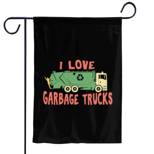 I love garbage trucks Garden Flags