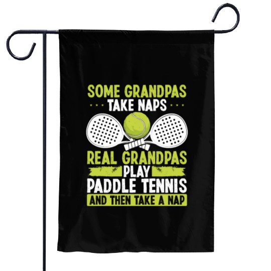 Paddle Tennis Player Match Granddad Grandpa Garden Flags