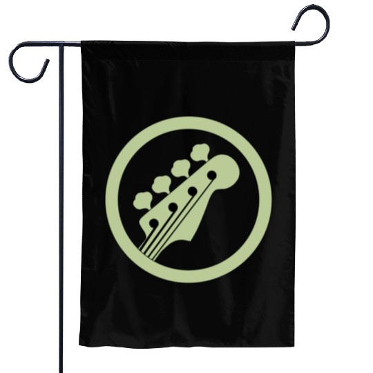 bass guitar green sign Garden Flags