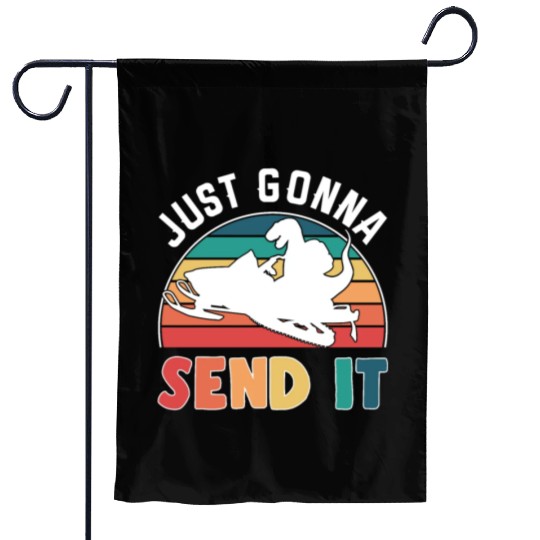 Funny Snowmobile Braap Gifts Snowmobiling Ride Garden Flags