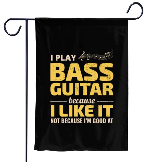 Bass Guitar Player Music Musician Bassist Funny Garden Flags