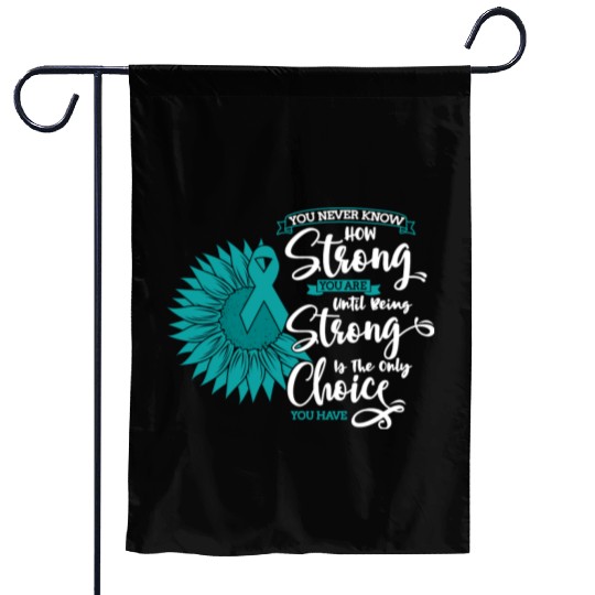 Cervical Cancer Awareness Month Teal Sunflower Garden Flags