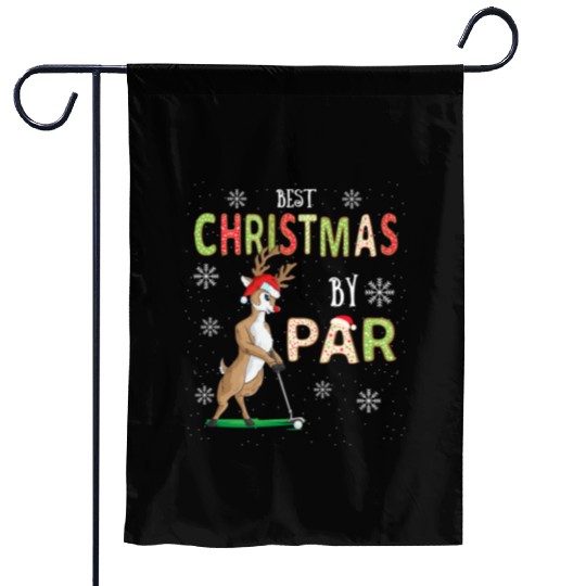 Golf Reindeer Pun Golfer Christmas Golfing Garden Flags