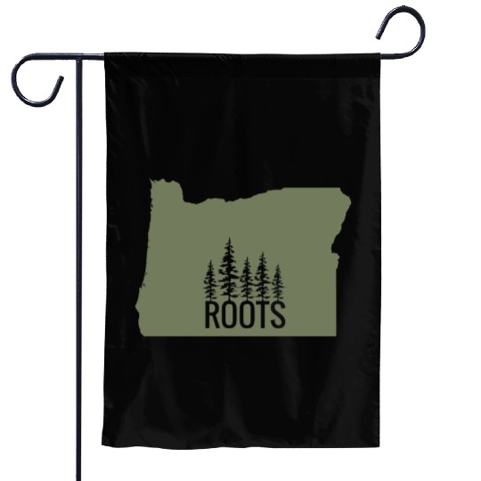 Oregon State Roots Green Garden Flags
