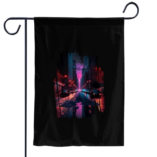 New York Vaporwave Aesthetic Retro Style Love NY Garden Flags