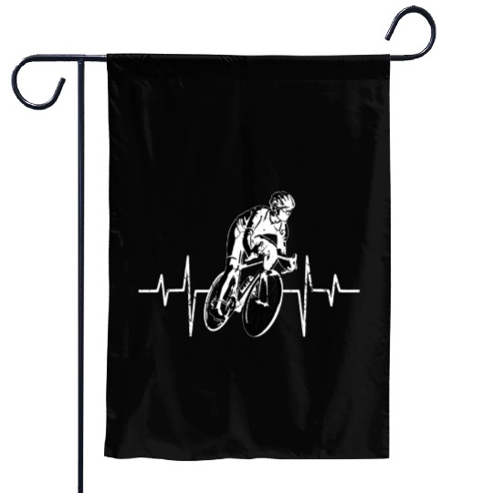 Cycling Heartbeat, Racing lover, Bicycle Line Bike Garden Flags