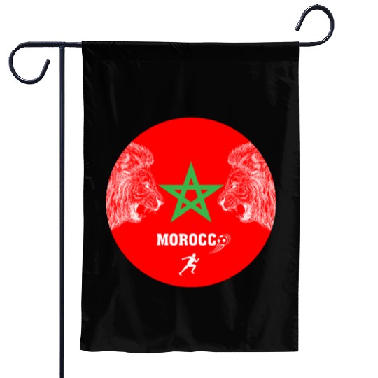 Morocco Soccer Lion Emblem Garden Flags