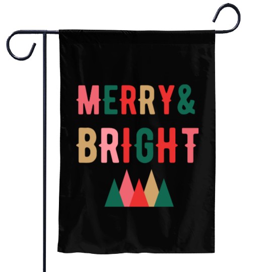 Merry and Bright Christmas tree Garden Flags