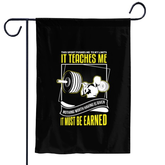 Cool bodybuilder fitness saying Garden Flags