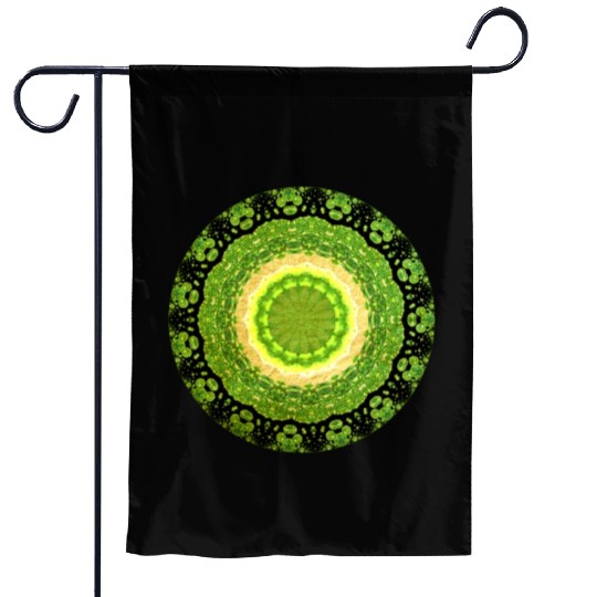 Green Yellow Sun Garden Flags