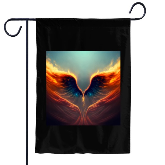 Mashup Epic Wallpaper Flaming Angel Wings Garden Flags